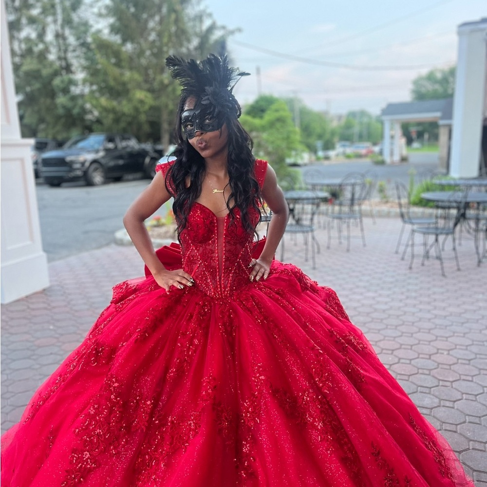 Sweet 16 Elegant Red Ball Gown